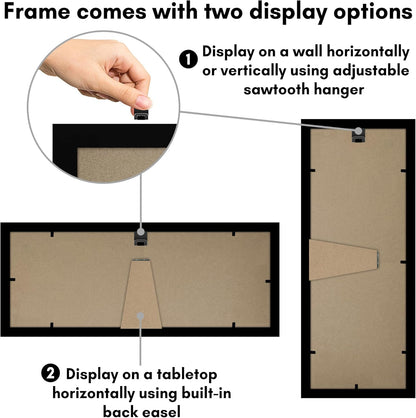 Americanflat 12x18 Poster Frame with Shatter-Resistant Glass - Signature Collection - Gallery-Style Frames Made of Engineered Wood - Photo Frame for Wall Display - Black - Colors A