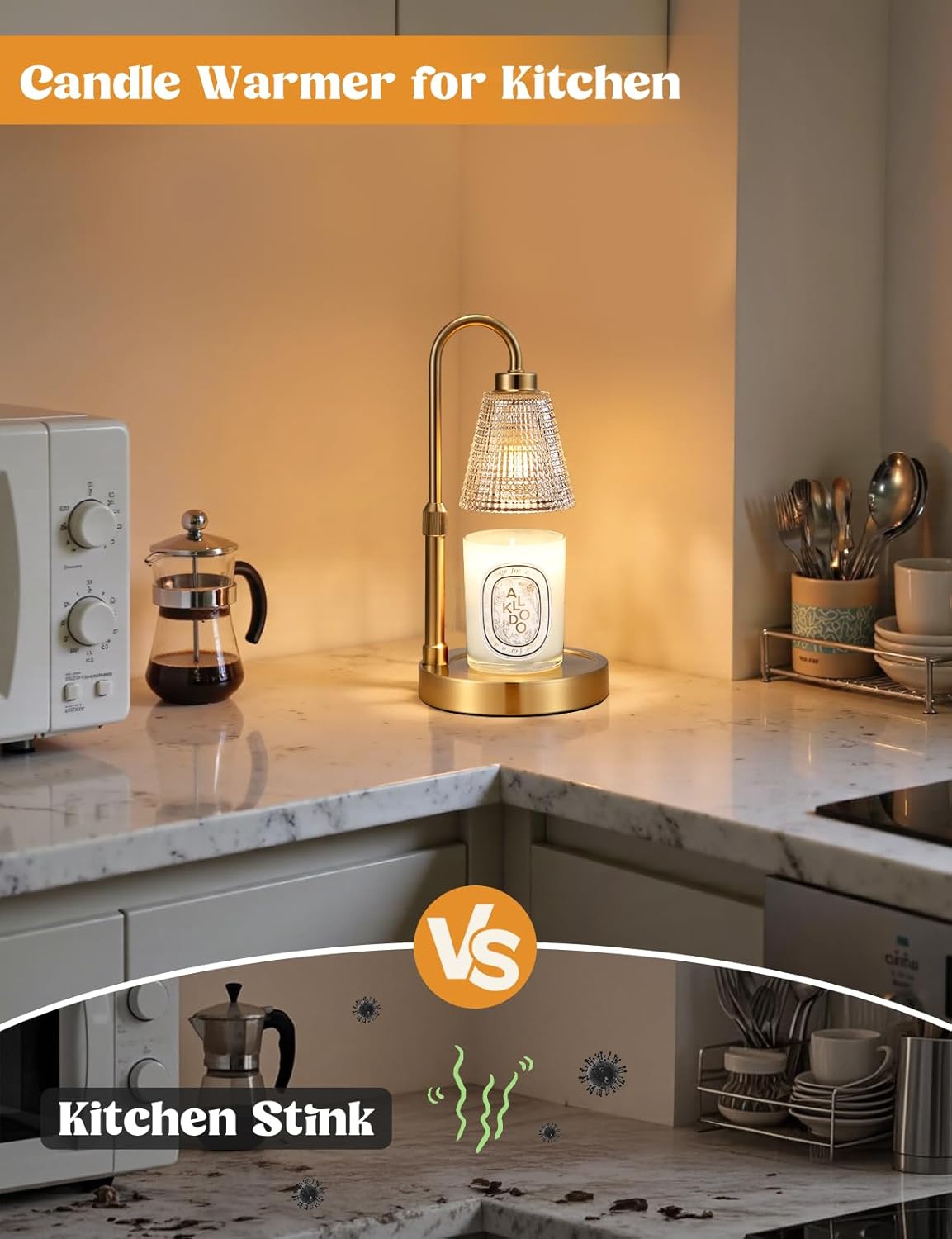 Innqoo Candle Warmer Lamp with Timer, Dimmable Candle Warmer for Jar Candles, Height Adjustable Wax Melts Warmer, Birthday Gifts for Women Mom, House Warming Gifts New Home Decor
