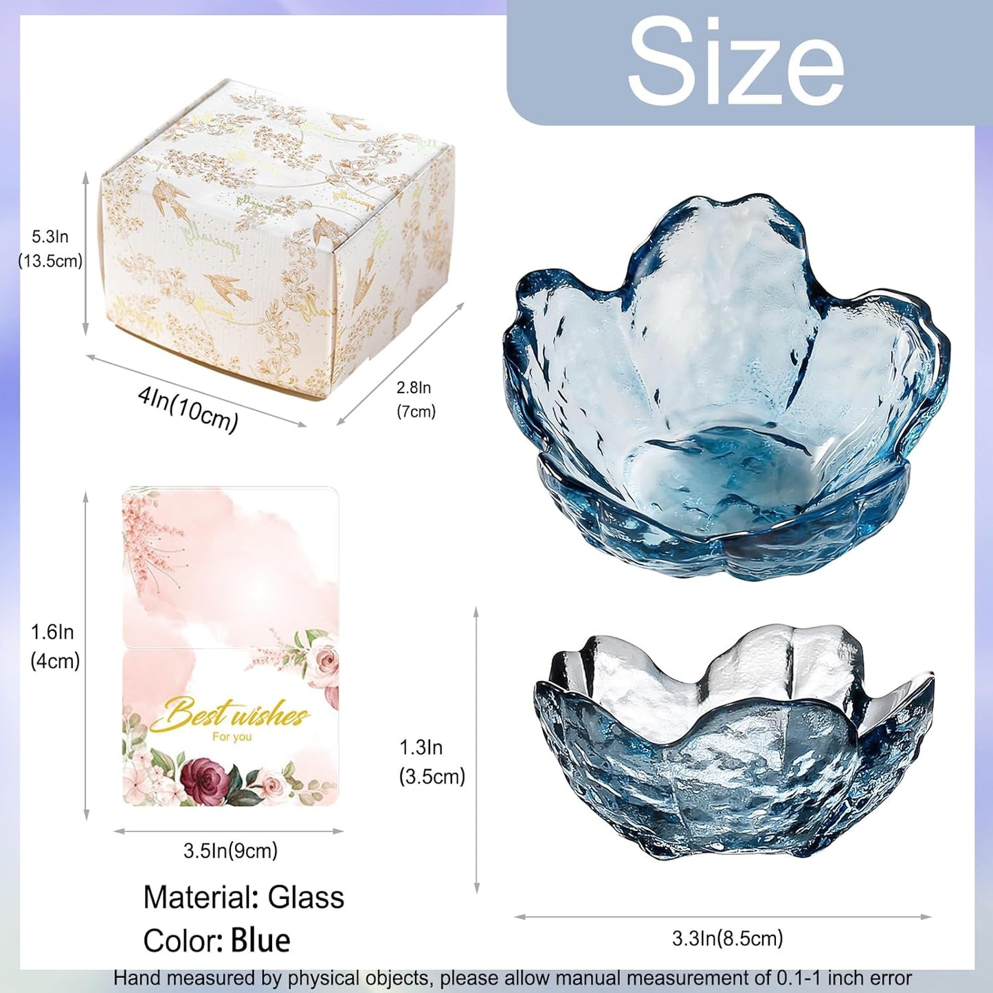 Purple Flower Jewelry Dish Glass Ring Holder Dish Jewelry Tray Cute Vanity Organizer Aesthetic Nightstand Bathroom Room Decor Trinket Dish Mothers Day Friendship Christmas Birthday Gifts for Women