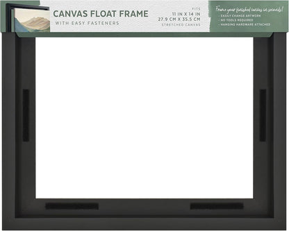 MCS Canvas Float Frames 8x10 Frame, Black Frame for Finished Canvases, Vertical & Horizontal Wall Hanging Frame with Adhesive for Canvas Paintings (1-Pack)