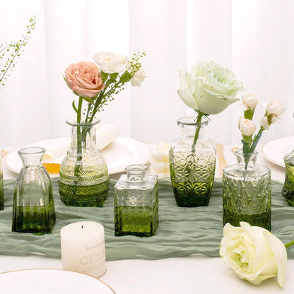 Clear Glass Bud Vase Set of 12 Pcs,Small Bud Vases in Bulk,Glass Crystal Flower Vases Table Centerpieces for Party Event Wedding Decor Baby Shower Decorations (Clear, 12 Pcs)