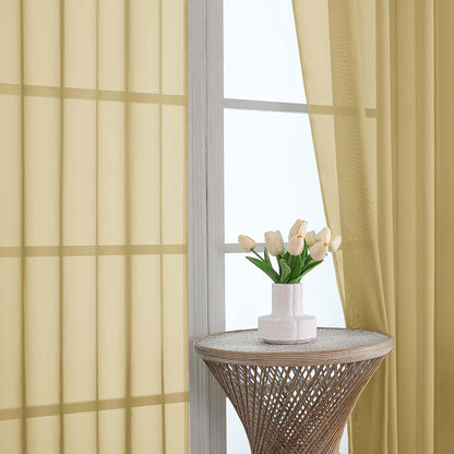 OWENIE Sheer Curtains 84 inches Long 2 Panels Set for Living Room/Bedroom, Rod Pocket Voile Sheer Panel Drapes, White, 2pcs, Each 42" W x 84" L - Colors B