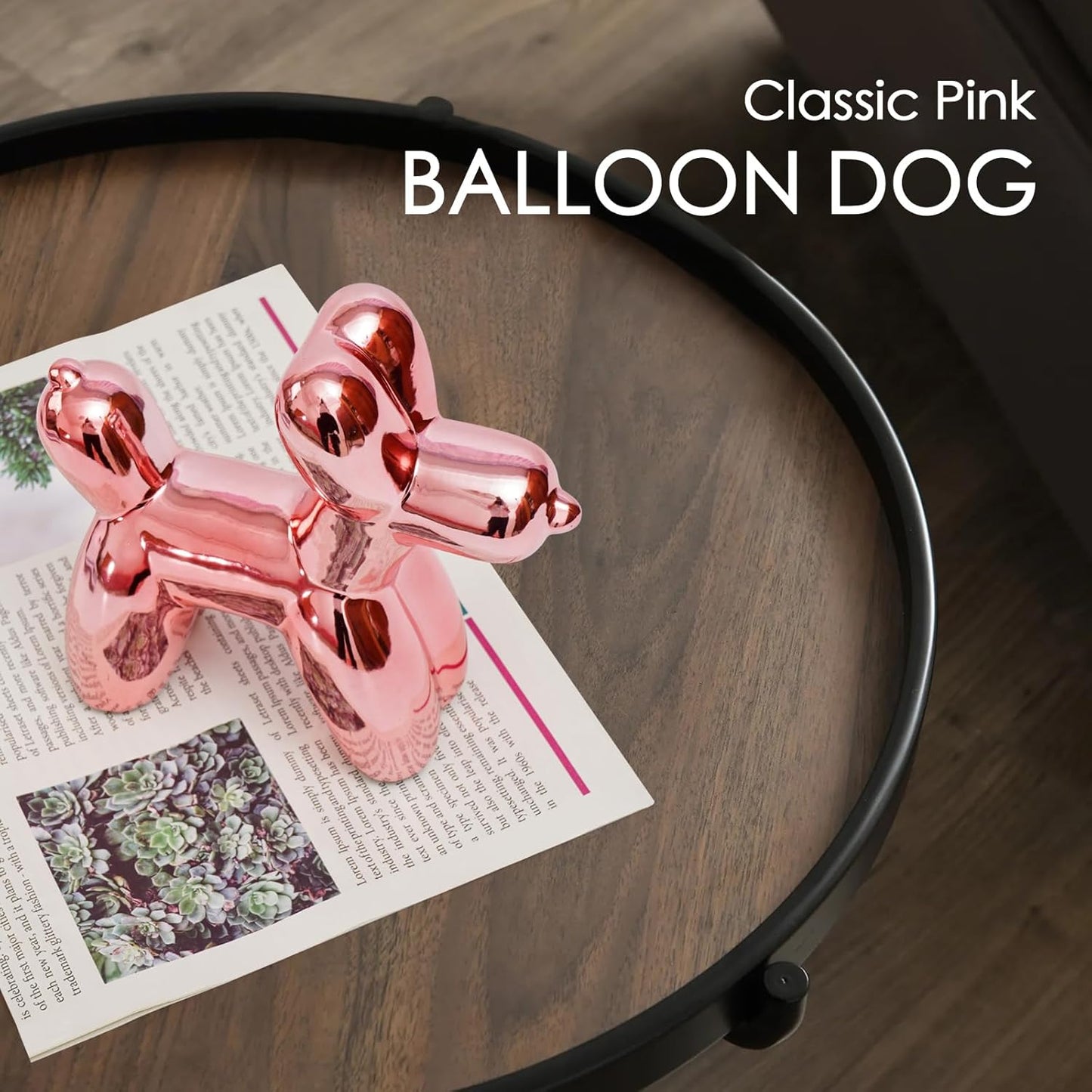 Notakia Cute Ceramics Balloon Dog Statue Crafts Gold Living Room Desktop Decorations,Handmade Modern Small Ceramic Animal Statue Ornament Gold Home Decor Accents