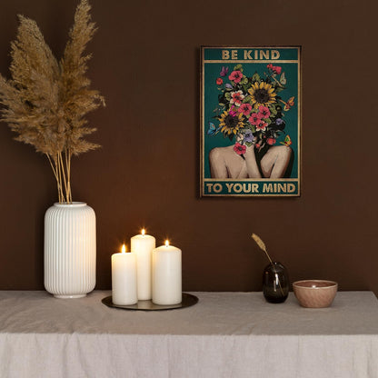 DIHSIEG 12x16 Canvas Wall Art funny bathroom wall art Print Poster Vintage Poster Frameless Floral Can be hung on the Wall Heal Your Heart poster Wall Art Canvas