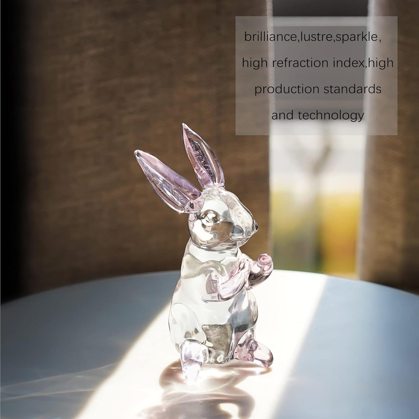 HDCRYSTALGIFTS 3.3'' Crystal Bird Figurine Collectible Art Glass Animal Figurines Table Home Decor Paperweight Valentine’s Day for Women