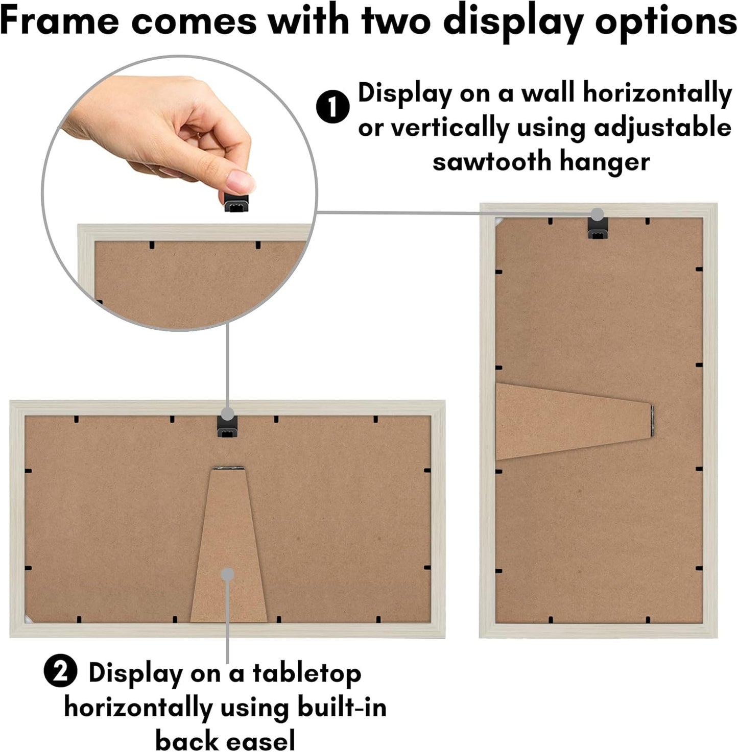 Americanflat 4x6 Collage Picture Frame with Shatter-Resistant Glass - Fits Five 4x6 Photos or Use as One 11x14 Picture Frame - Signature Collection - Collage Frames for Wall Display - Black
