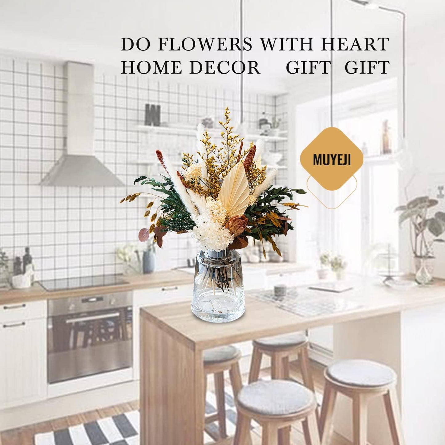 Blush Pink & Burgundy Dried Flower Bouquet, Cream Pampas Grass with Sage Green & Eucalyptus, Boho Dried Flowers for Wedding, Home Décor