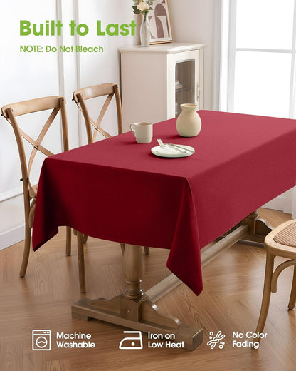 Pureegg Rectangle Linen Tablecloth Waterproof & Stain Resistant, Wrinkle-Free Table Cloth Adds Elegance and Protection, Ideal for Dining, Party, Wedding and Outdoor, 52 x 70 Inch, Sage Green