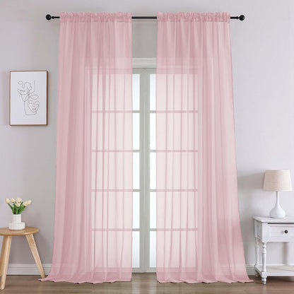 Chyhomenyc Sheer White Valances for Windows 2 Pack, Small Window Curtains for Living Room Bathroom Cafe Laundry Basement, Modern Top Dual Rod Pocket Voile Curtain, 42W x 14L inches, White - Colors C