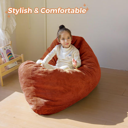MAXYOYO 3 in 1 Kids Bean Bag Chair Couch, Convertible Chair Folds from Bean Bag to Lounger, Child Floor Sofa for Gaming, Reading, Floor Mattress with High-Density Foam Filling