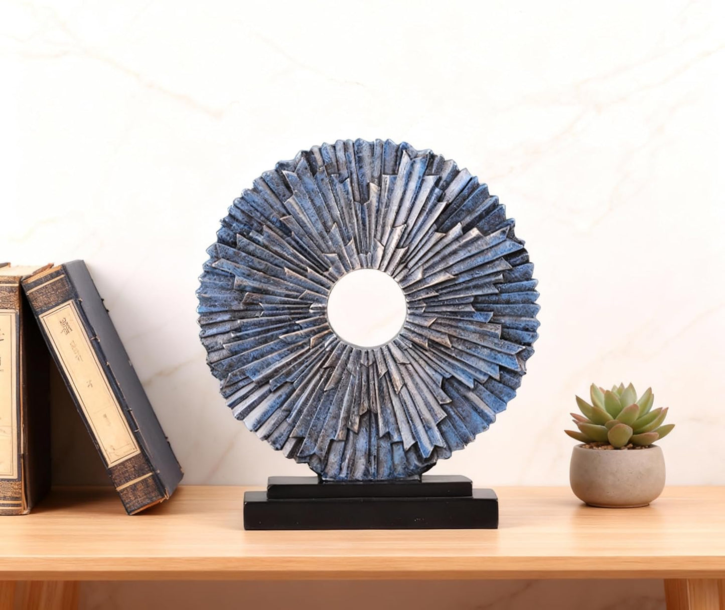 DOVDOV Gold Home Decor Sculpture, Unique Round line Statue, Modern Home Decor, Decorative Panel Statue Gold Decoration for Living Room TV Stand, Office, Bedroom, Dining Table Centerpiece.