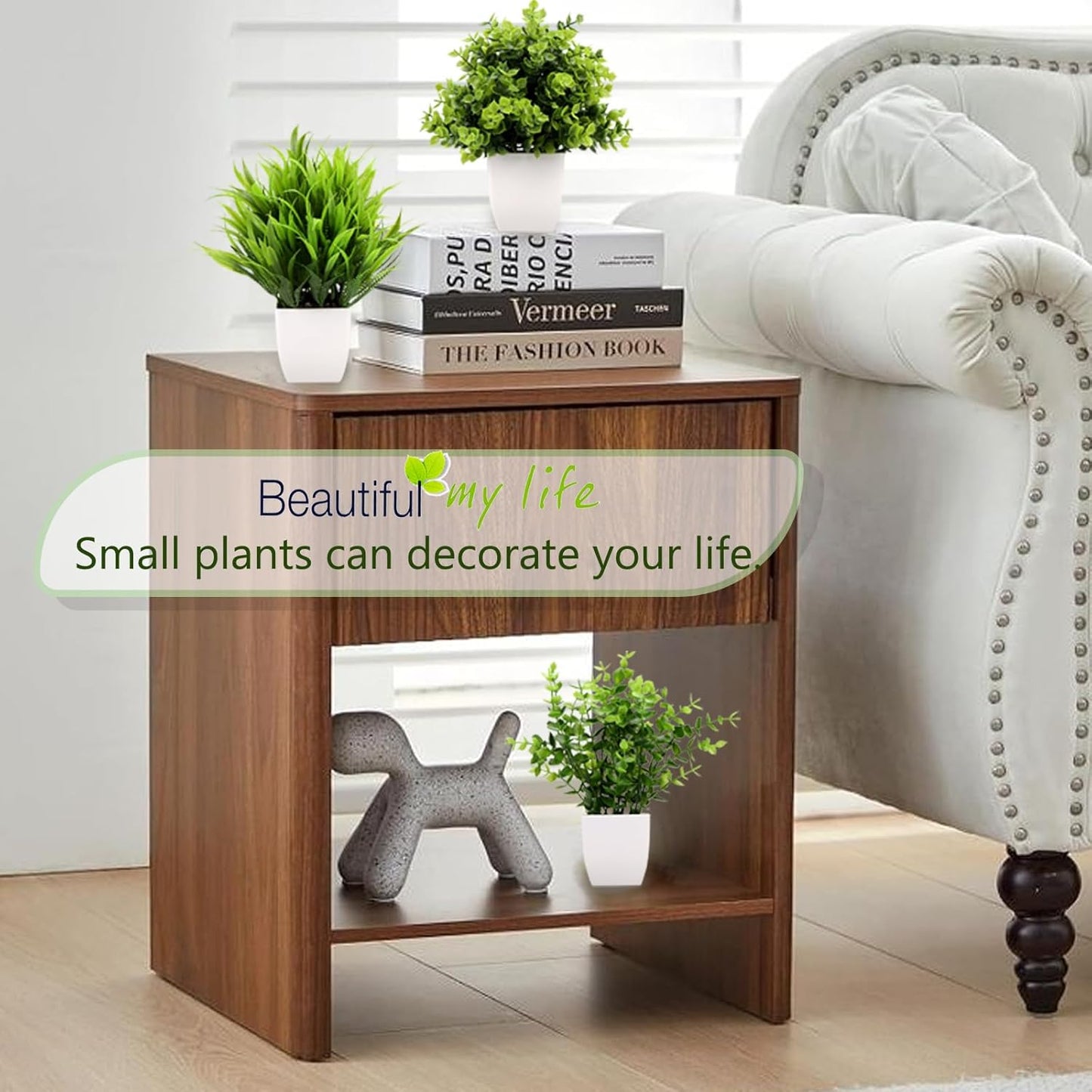 GREENTIME 4 Pack Fake Plants in Black Pot Mini Artificial Eucalyptus Potted Plant Small Faux Grass Greenery Potted for Indoor Home Office Farmhouse Bathroom Table Decoration