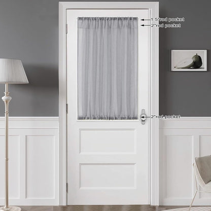 Chyhomenyc Sheer White Valances for Windows 2 Pack, Small Window Curtains for Living Room Bathroom Cafe Laundry Basement, Modern Top Dual Rod Pocket Voile Curtain, 42W x 14L inches, White - Colors C