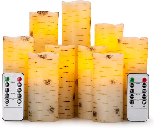 Enpornk Set of 24 Flameless Led Battery Opeated (D2.2'' x H4''5''6'') Waterproof Outdoor Indoor Candles with 10-Key Remotes and Cycling 24 Hours Timer