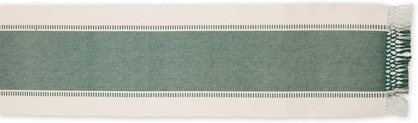 DII Dobby Stripe Woven Table Runner, 13x72-inch, French Blue