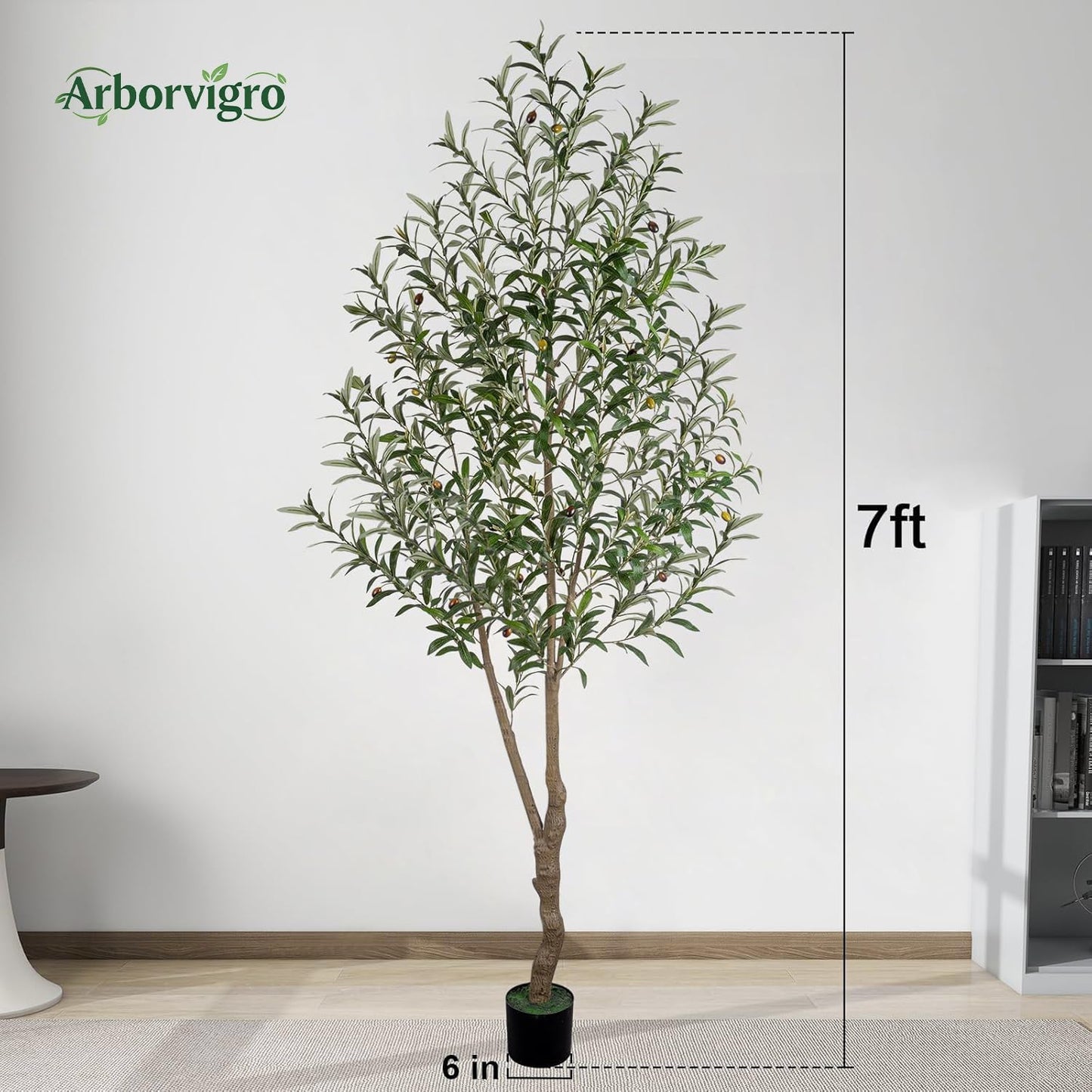 Artificial Olive Tree 6FT Tall Faux Olive Tree Artificial Indoor with Natural Wood Trunk and Lifelike Fruits Realistic Black Potted Interior for Home Office Living Room Decor