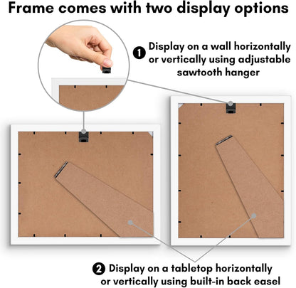 Americanflat 12x18 Poster Frame with Shatter-Resistant Glass - Signature Collection - Gallery-Style Frames Made of Engineered Wood - Photo Frame for Wall Display - Black - Colors A