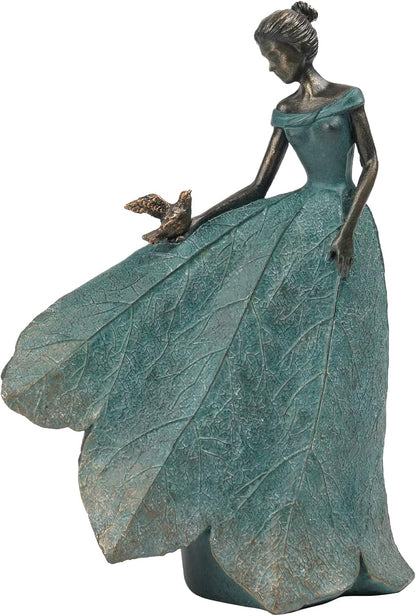 Guichifun Fairy Statue Collection Home Decoration - Leaf Angel Girls Resin Modern Table Decor for Living Room Office Sculpture Decor for Women Indoor Rustic Figurines Gift 5 x 3 x 7.5 Inch