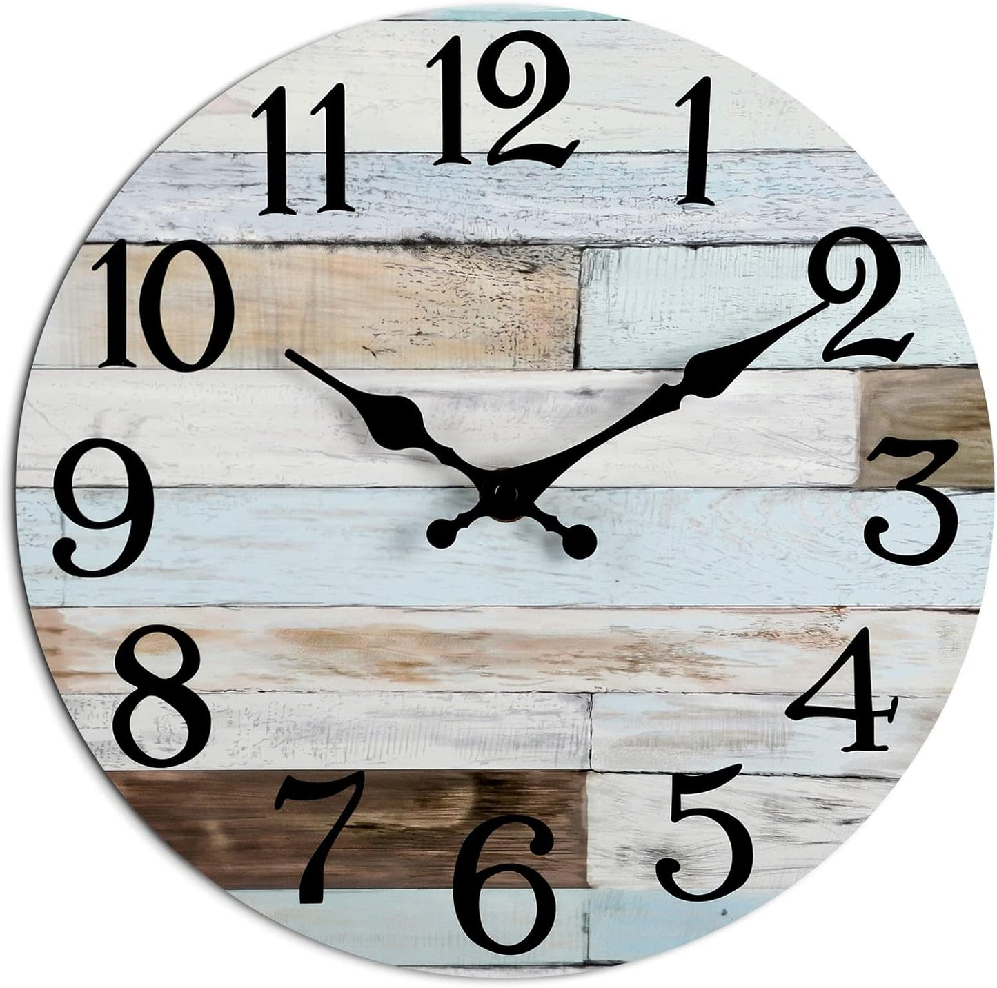 KECYET Wall Clock Battery Operated 8 Inch Silent Non Ticking Coastal Design Country Rustic Retro Decorative for Bathroom Kitchen Living Room Bedroom