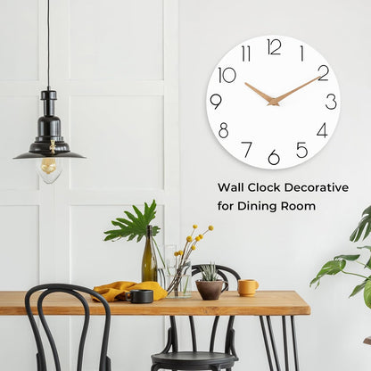 cicininc Wall Clock, Gray Silent Non-Ticking, Decorative Battery Operated Wall Clocks for Bedroom, Kitchen, Home, Office, School, Hotel (8 Inch)