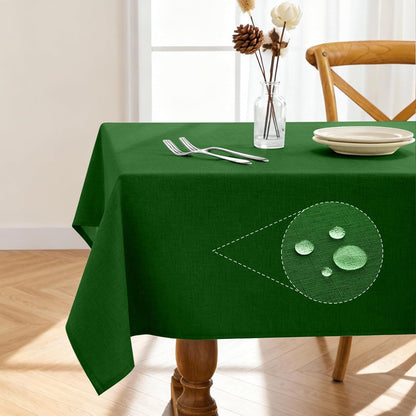 Pureegg Rectangle Linen Tablecloth Waterproof & Stain Resistant, Wrinkle-Free Table Cloth Adds Elegance and Protection, Ideal for Dining, Party, Wedding and Outdoor, 52 x 70 Inch, Sage Green