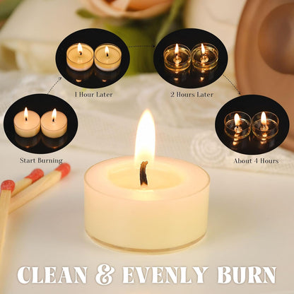 Natural Yellow Beeswax Tealight Candles - 12pcs - Organic Candle Natural Scent Smokeless Clean Burning