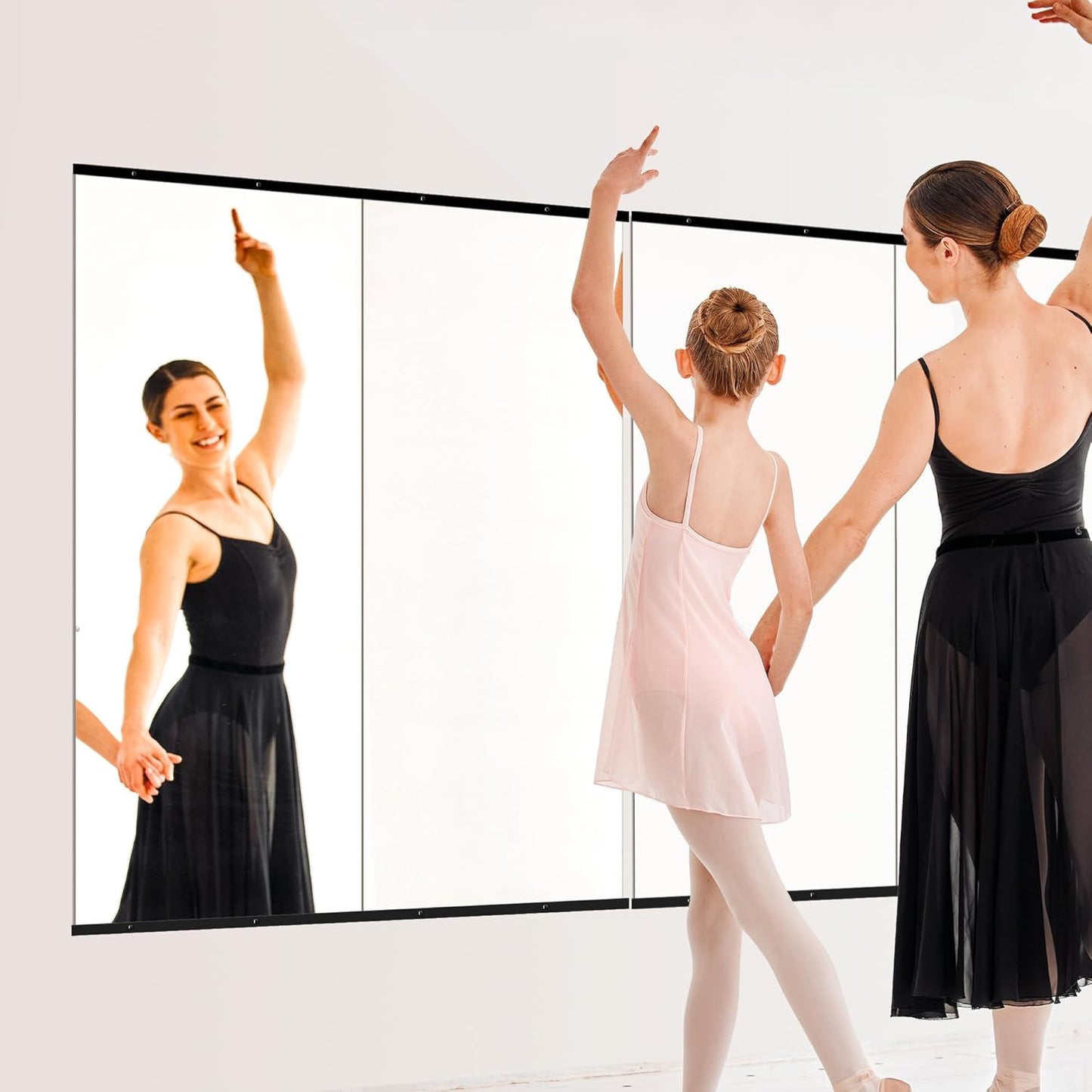 TRAHOME Full Length Floor Mirror 56"x15", Standing Mirror with Aluminum Frame, Large Body Mirror for Bedroom, Living Room and Bathroom, Black