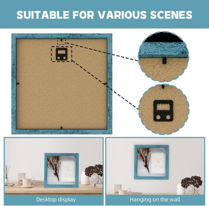 Muzilife 8x8 Shadow Box Picture Frame with Linen Board - Deep Wood & Glass Display Case Ready to Hang Memory Box Baby Sports Memorabilia, Pins, Awards, Medals, Wedding, Tickets and Photos (Black)