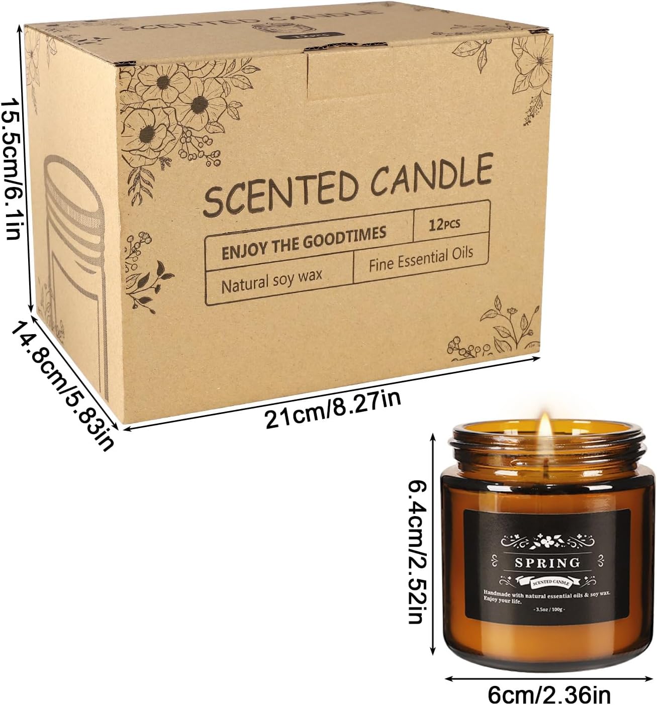 Howemon 24 Pack Scented Candles Set for Home, Relaxing Stress Relief, Aromatherapy - Natural Soy Wax and Fragrance - Gifts for Women, Mom, Best Friend, Wife, Birthday