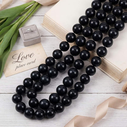 Canlierr 2 Pcs 5.6ft Wedding Giant Pearl Garland Decorations Large Faux Bead Garland with Hook for Ceremony Photo Booth Outdoor Proposal Scene Garden Beach Party Decor(Ivory White,25mm,Simple)