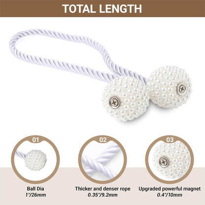 Hion Magnetic Curtain Tiebacks Black 2pcs, Curtain Tiebacks Buckles Holdbacks Holders Hooks Clip for Home Outdoor Bedroom Office Decorative Curtain
