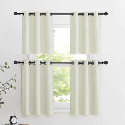 NICETOWN Halloween Pitch Black Solid Thermal Insulated Grommet Blackout Curtains/Drapes for Bedroom Window (2 Panels, 42 inches Wide by 63 inches Long, Black) - Colors D
