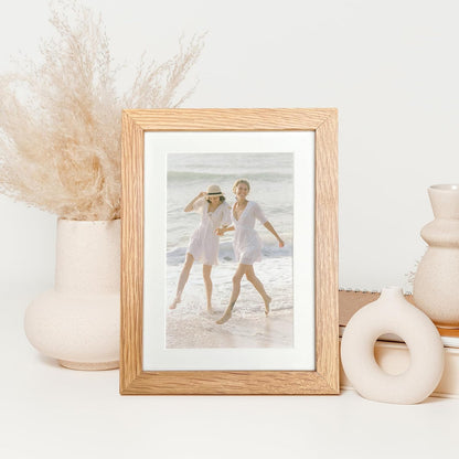 5x7 Picture Frame, Solid Oak Wood 5 x 7 Photo Frame with Mat to 4x6, 7x5 Picture Frames for Wall and Tabletop Display, (Walnut Set of 1)