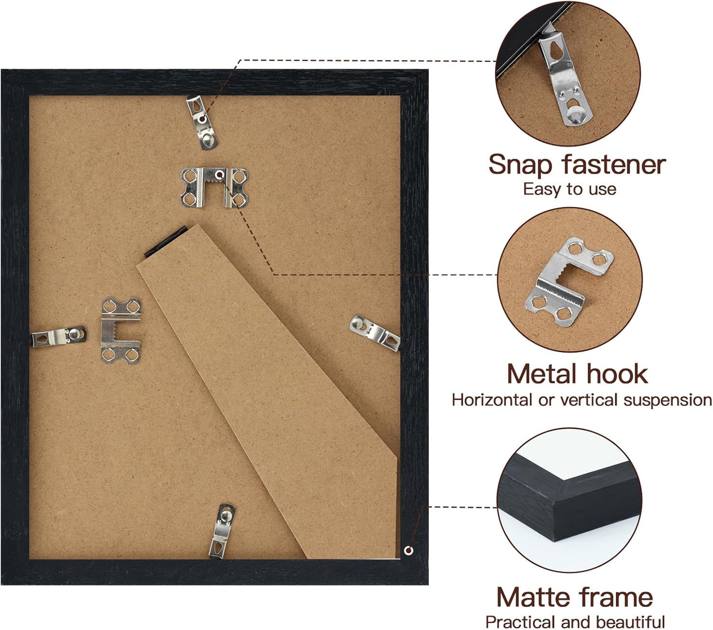 Fixwal Picture Frames Set, Gallery Wall Frame Set Picture Frames Collage 15 Pack for Wall or Tabletop with 8x10 5x7 4x6 Frames, Soft Earth Tones