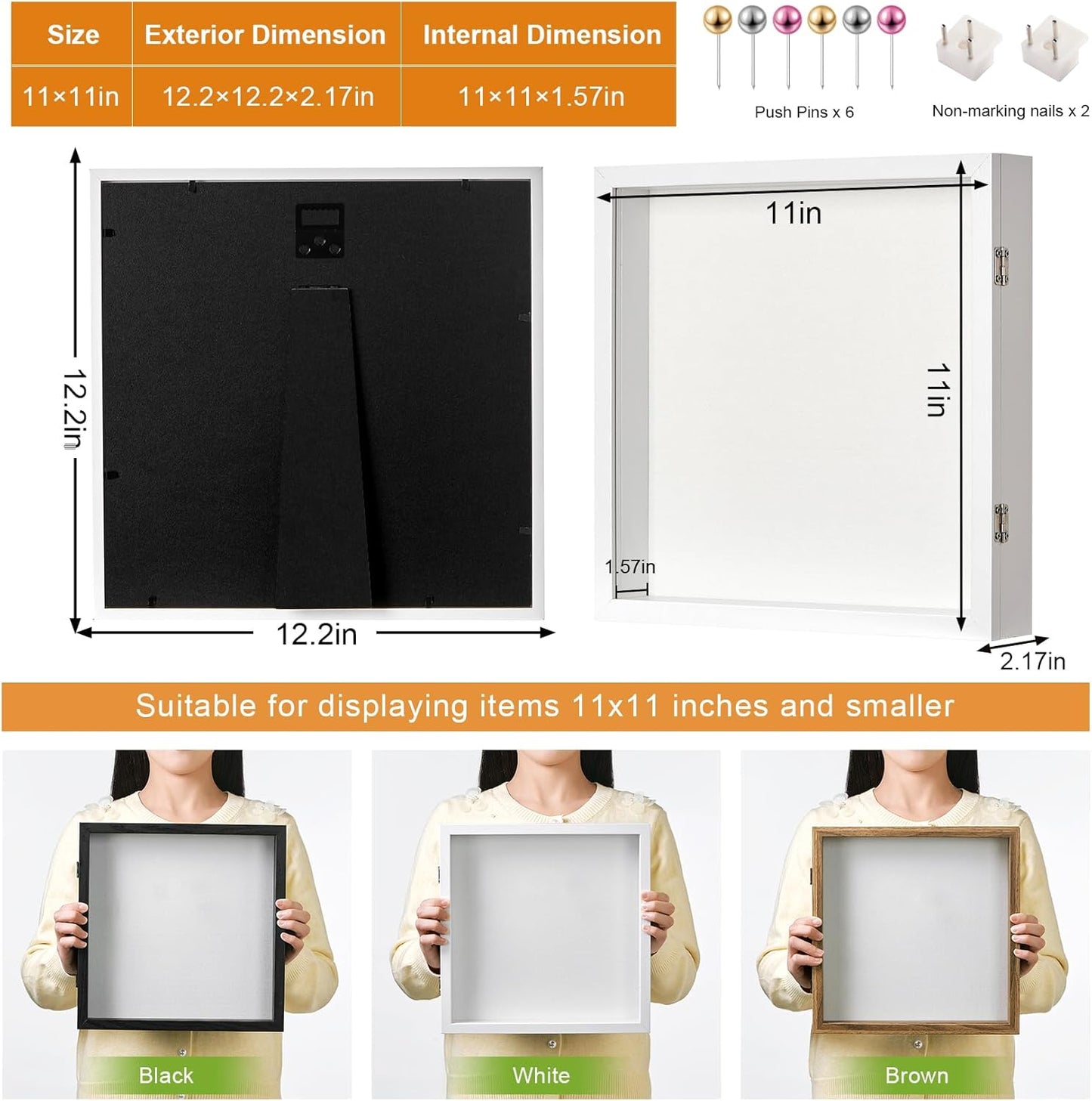 8x10 Deep Shadow Box Picture Frame Display Case with Linen Back and Stand,Real Glass Black Shadow Memory Box Frame 8x10 for Flower Baby Pet Wedding Photo Art Craft Memorial Wall Decor Gift