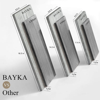 BAYKA Wall Mounted Floating Shelves, Wood Floating Wall Shelf for Books & Decor, Small Space-Saving Display & Organizer（Black，Set of 3）