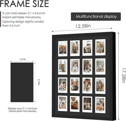 DUENPY 14x26 Collage Picture Frame 4x6 Collage Picture Frame Displays Twelve 4x6 inch Photos Available Horizontal Wall Mounting Display and Vertical Black - Colors B