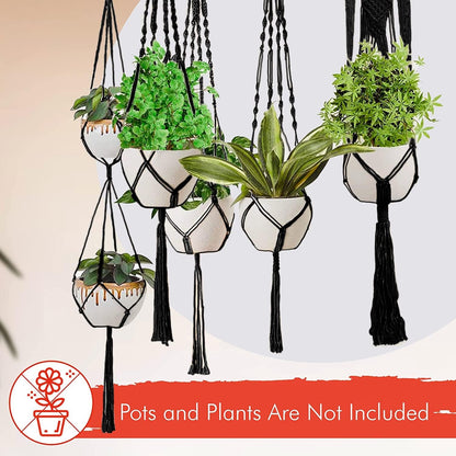 feedee Macrame Plant Hangers Indoor Macrame Hanging Planters for Indoor Plants, 6 Pack Hanging Plant Holders Indoor Hanging, Macromay Plant Hangers for Indoor Plant Hanger, Outdoor Flower Pots Holder
