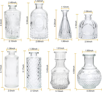 Glass Bud Vase Set of 32 pcs,Bud Vases in Bulk,Small Vases for Centerpieces, Mini Flower Vase Bulk for Rustic Wedding Home Table Decorations