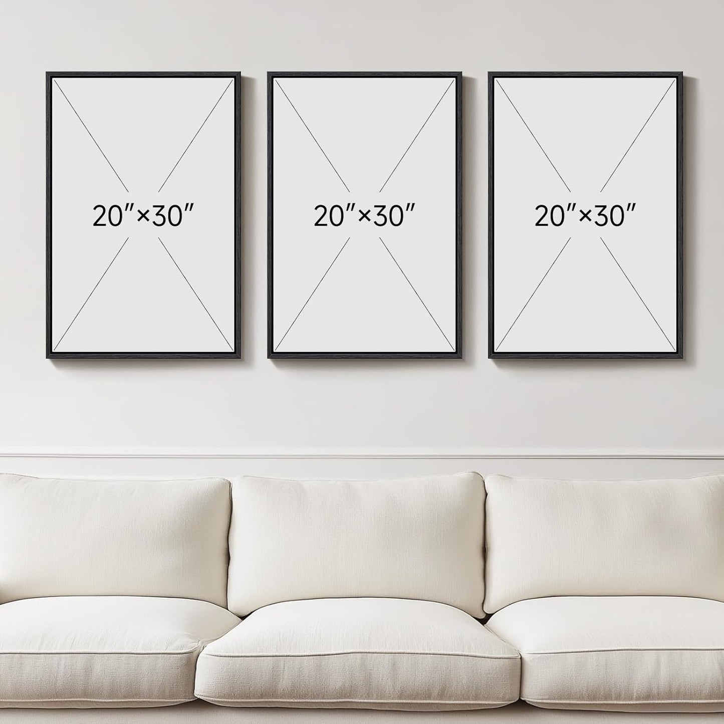 Large Framed Black and White Abstract Wall Art for Living Room, 3 Piece Big Modern Canvas Prints Paintings Artwork for Walls, Minimalist Abstract Art Pictures for Hallway, Office Wall Decor 24x36 In