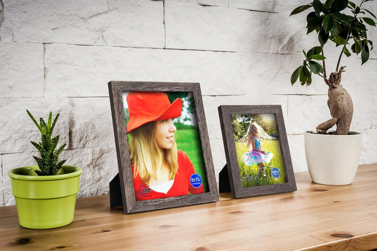 RPJC 5x7 Picture Frames Made of Solid Wood High Definition Glass for Table Top Display and Wall Mounting Photo Frame Black