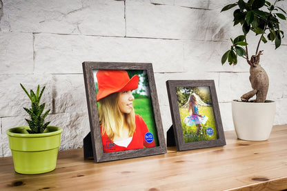 RPJC 5x7 Picture Frames Made of Solid Wood High Definition Glass for Table Top Display and Wall Mounting Photo Frame Black