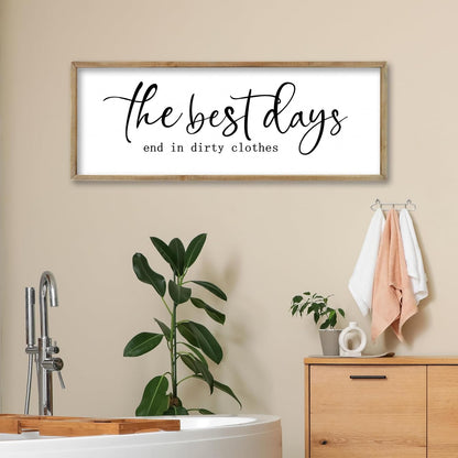 FZMHASLWW Gather Sign Wall Decor 32"×12" Large Wooden Framed for Dining Room Simple Home Kitchen Hanging Art (Wood)