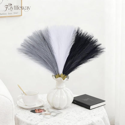 50pcs Pampas Grass 17in for Living Room Decor, Blush Pink Pampas Grass Decor, Fluffy Pink Flowers for Home Birthday Bathroom Baby Shower Wall Bow Decor(Blush & Cream & Pink)