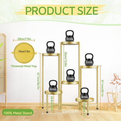 iDavosic.ly Plant Stand Indoor Outdoor, 5 Tier Corner Metal Flower Display Holder Shelf, Folding Tall Orchid Rack for Patio Balcony Porch Garden Living Room House, Black