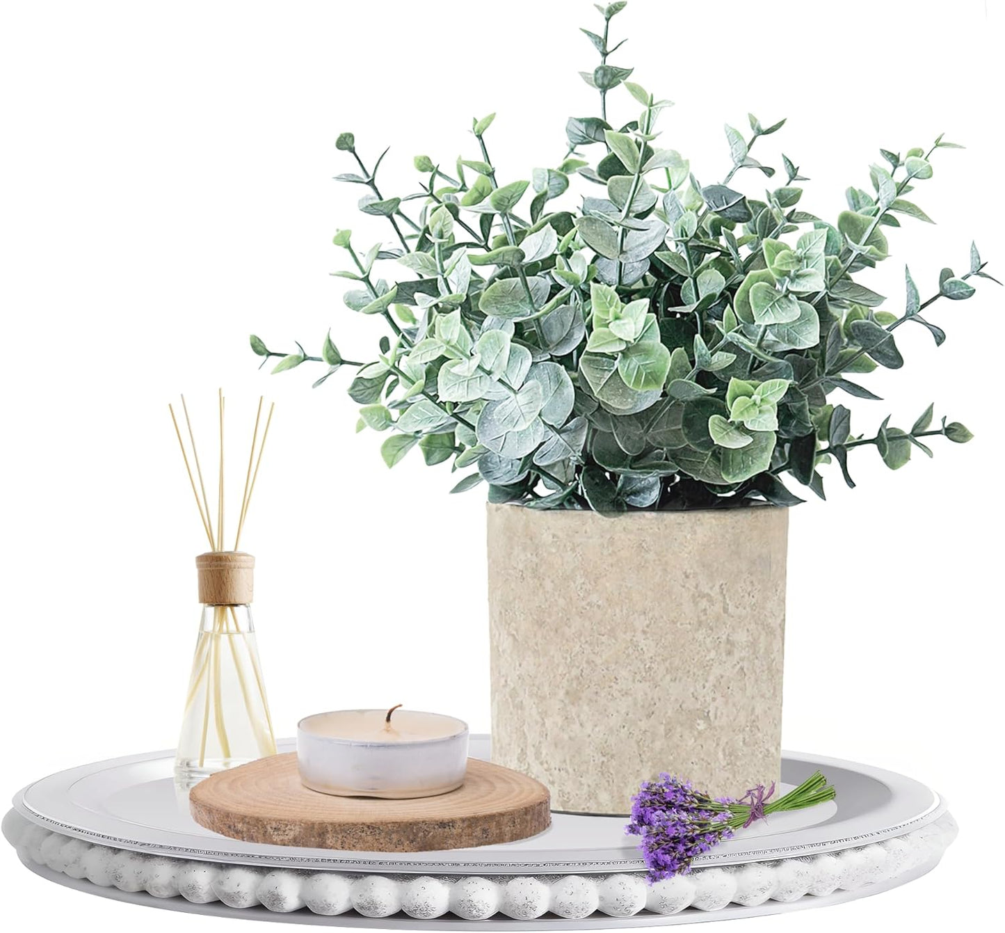 2 Pack Fake Plants Eucalyptus Small Potted Artificial Plants Indoor Greenery for Shelf Desk Home Bathroom Modern Farmhouse Living Room Coffee Table Decor