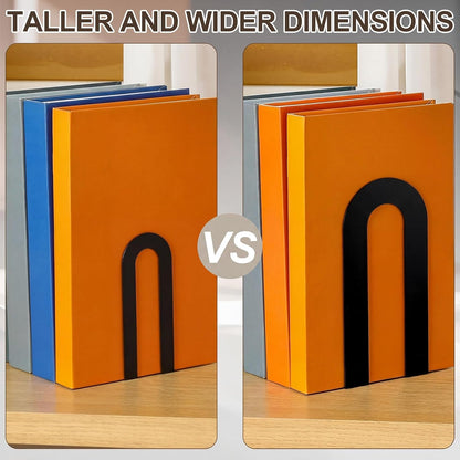 Chunful 12 Pcs Modern Metal Book Ends for Shelves Decorative Small Bookends Book Shelf Organizer Minimalist Design Stopper to Hold Books for Home Office (Gold,5.5 * 3.75 * 2.25inch)