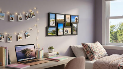 MELANNCO Collage Picture Frame for Wall, Holds 12 Photos - Six 4x6 and Six 6x4 Images, 18x23 Inch Black Plastic Frame, Hang Horizontal or Vertical, Gallery Wall Decor