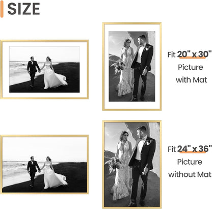 upsimples 8x10 Picture Frame, Display Pictures 5x7 with Mat or 8x10 Without Mat, Wall Hanging Photo Frame, Black, 1 Pack - Colors A