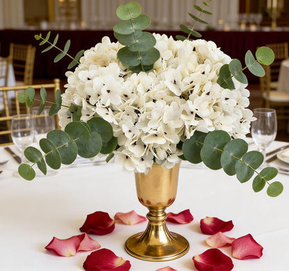 Kimura's Cabin 6pcs White Hydrangea Artificial Flowers Silk Fake Hydrangeas Faux Hydrangea Flowers with Stems for Wedding Bouquets Arrangement Home Table Centerpieces Baby Shower Party Decoration